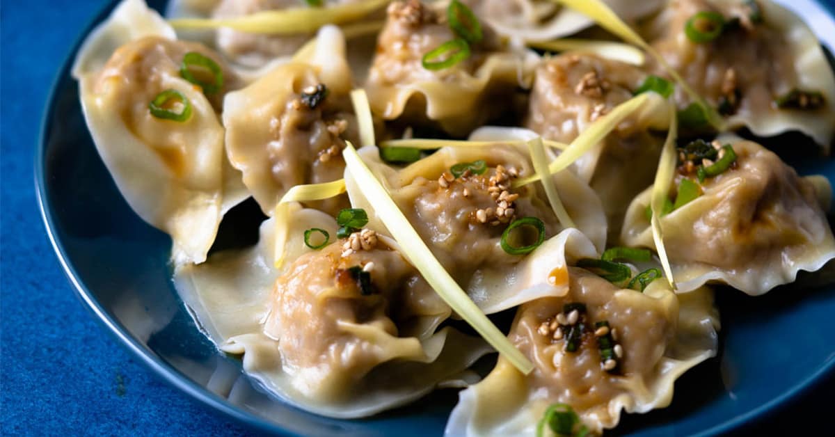 Best Homemade Pork Wontons With Soy Sesame Dipping Sauce Busy But Cooking