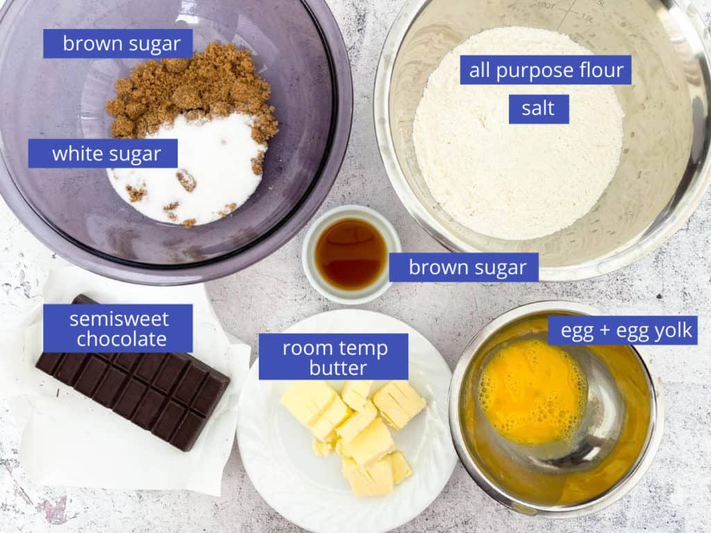Chocolate chip cookie recipe without baking soda or powder ingredients.