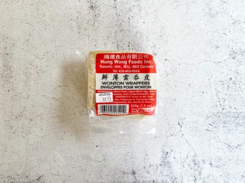 Wonton wrapper in package.