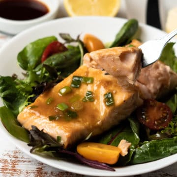 Pan Seared Salmon with Butter Soy Sauce