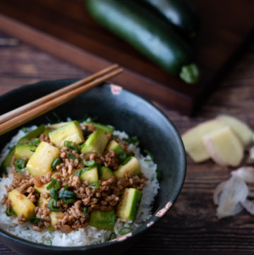 Ground Pork and Zucchini with Brown Sauce